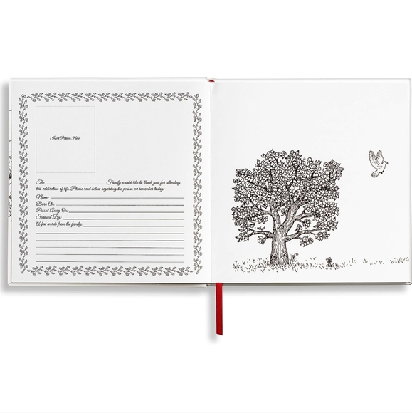 Lovely Celebrations Memorial Guest Book - Black & White - Picture 5 of 6